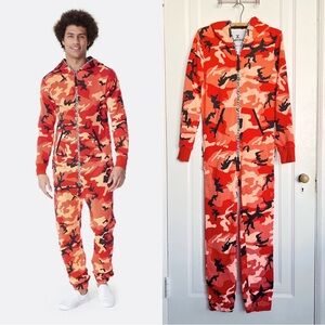 Onepiece • Anti-Camo Jumpsuit onesie Sunset Red knit zip front loungewear unisex